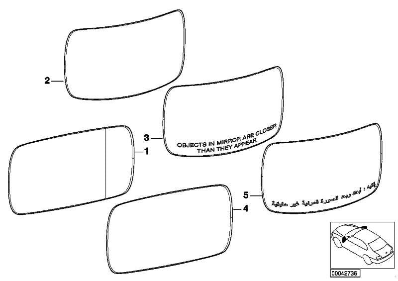 Cristal Retrovisor Calefactable Gran Angular Para Bmw E46 E65 E66 . Original Recambios