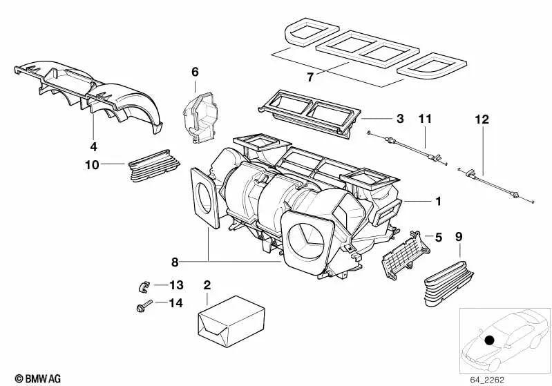 Marco de sellado para BMW Serie 5 E39, X5 E53 (OEM 64118363800). Original BMW