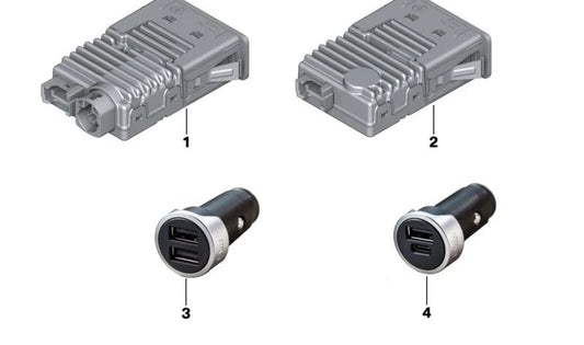 Dual USB connection for BMW Series 2 U06, X1 U11, U12 (OEM 84105A84181). Genuine BMW