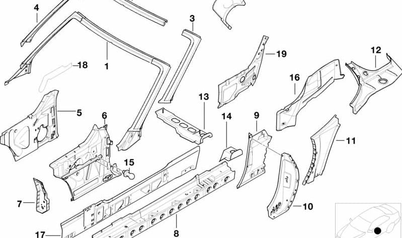 Revestimiento interior del pilar B derecho OEM 41218407364 para BMW E36, Z3. Original BMW.