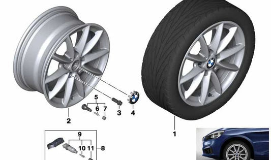 Réflexion en argent réduit pour BMW F45, F46, F46N (OEM 36116876692). BMW d'origine