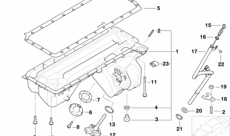 Varilla de aceite para BMW Serie 3 E46, Z4 E85, E86 (OEM 11437831140). Original BMW.