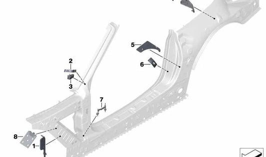 OEM 41217433931 Reinforcement Bracket for BMW Z4 G29. Original BMW