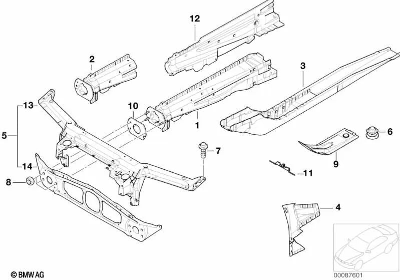 Soporte de motor delantero izquierdo para BMW Serie 3 E46 (OEM 41118234033). Original BMW.