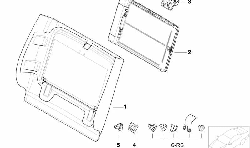 Clip para BMW Serie 5 E39, E60, E61, F07, Serie 7 E38, E65, E66, X5 E70, X6 E71 (OEM 52108175053). Original BMW