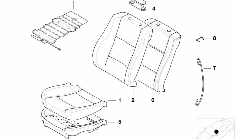 Supporto della base anteriore OEM 52108199465 per BMW E39. BMW originale.