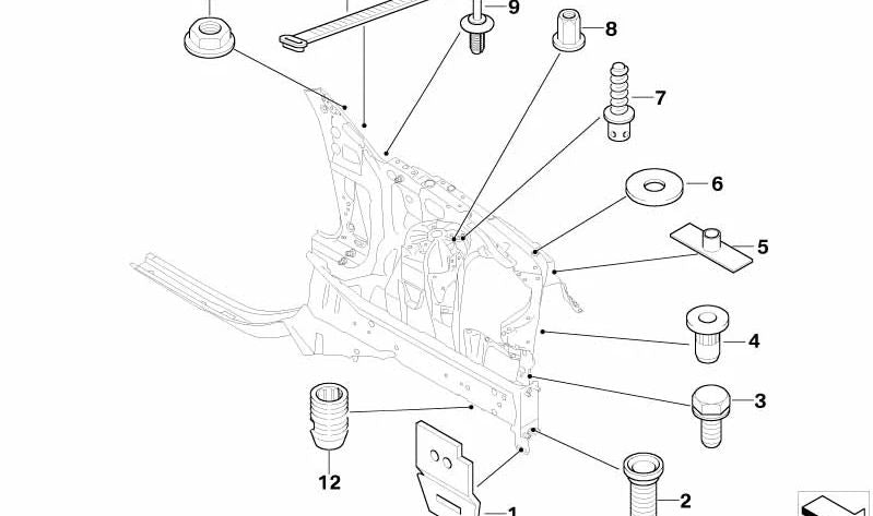 Écrou de bride OEM 07146949832 pour BMW E60, E61, E63, E64. BMW d'origine.