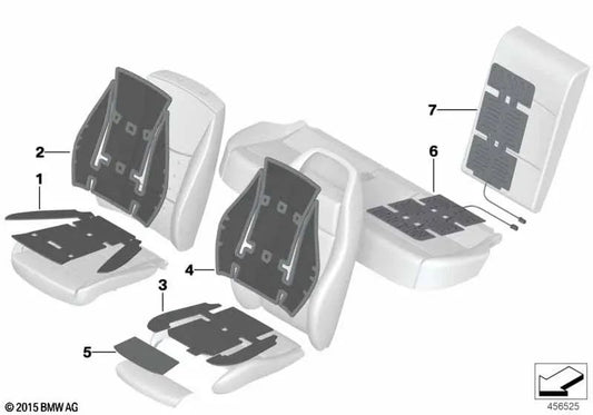 Elemento Calefactor Asiento Deportivo para BMW F25, F26 (OEM 64117249283). Original BMW