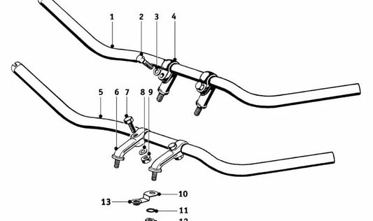 Pasamuros de goma para BMW Serie 7 E32 (OEM 21522072270). Original BMW