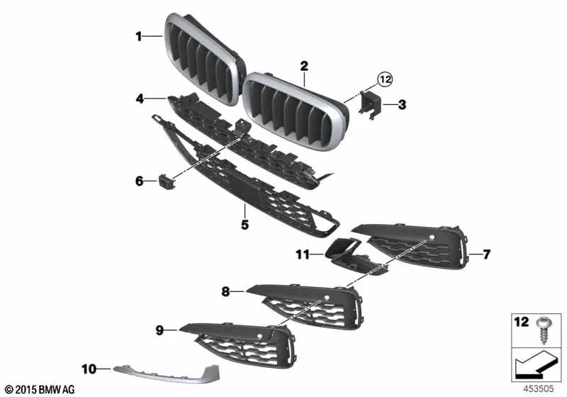 Conducto de aire izquierdo/derecho paquete M para BMW X6 (F16). Original BMW.