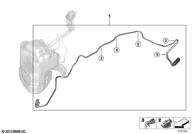 Dosierleitung para BMW X5 F15, X6 F16 (OEM 16197295663). Original BMW