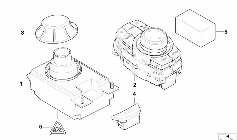 Cubierta con Interruptor para BMW E60, E61, E63, E64 (OEM 65826921669). Original BMW.