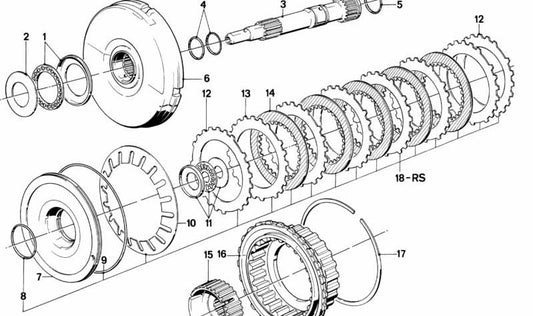 Lama externa para BMW E21, E30, E12, E28, E24, E23 (OEM 24231218784). Original BMW