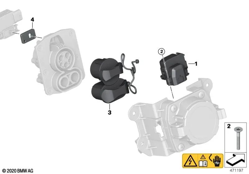 Ladestecker-Verriegelungsaktuator für BMW I01 (OEM 61136842870). Original BMW