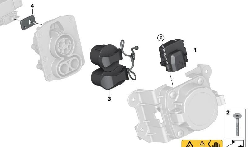 Cerradura de enchufe unidad de potencia OEM 61136805425 para BMW i3 (I01). Original BMW