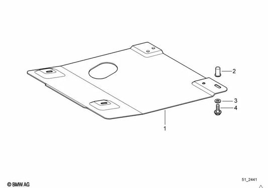 Protección inferior del agregado delantero para BMW E36 (OEM 51718204491). Original BMW.