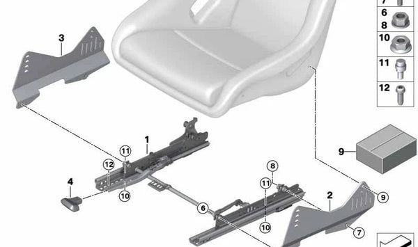 Tuerca de fijación OEM 52107402616 para BMW F82, F83, I12, I15. Original BMW.