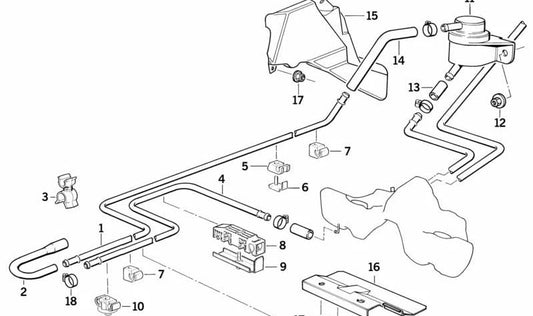 Cubierta paso de rueda trasera derecha OEM 16131181088 para BMW E31. Original BMW.