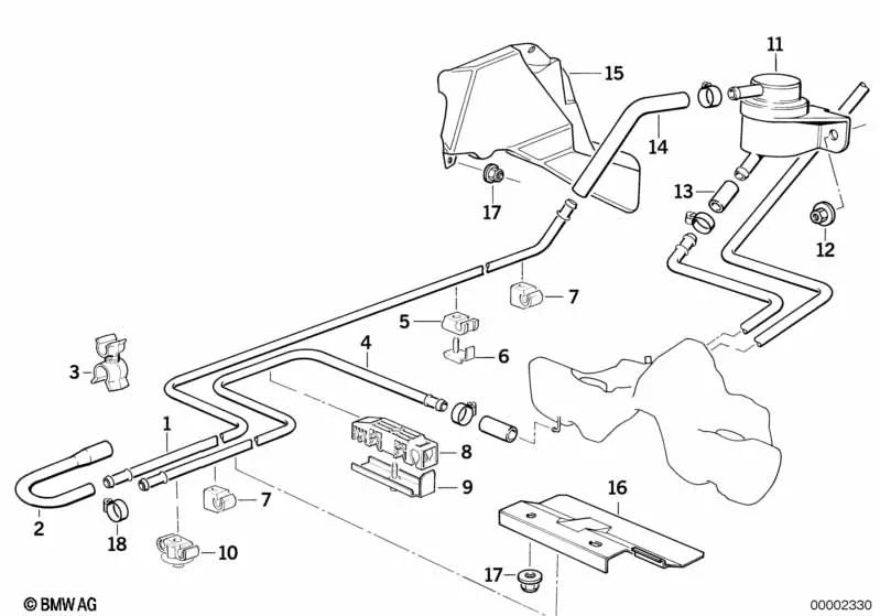 Extremo para BMW E34, E32, E31 (OEM 16131179488). Original BMW