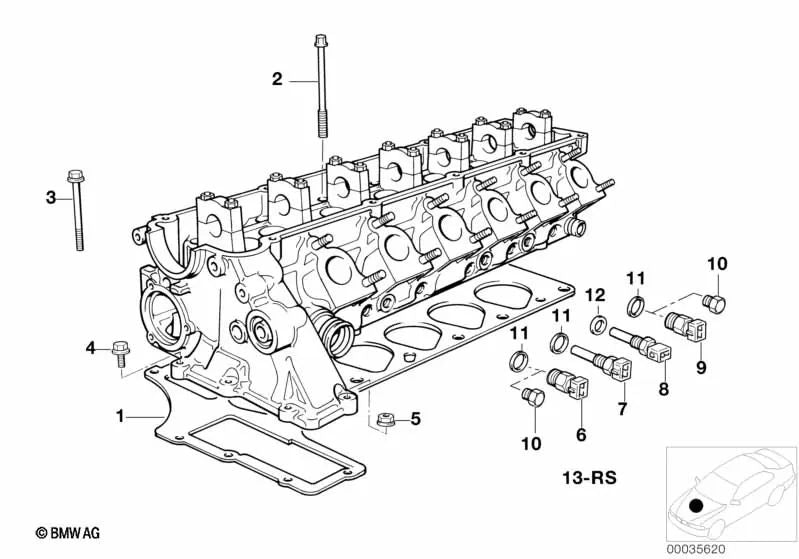 Temperature switch for BMW 5 Series E34, E39, 7 Series E38 (OEM 12632243816). Genuine BMW