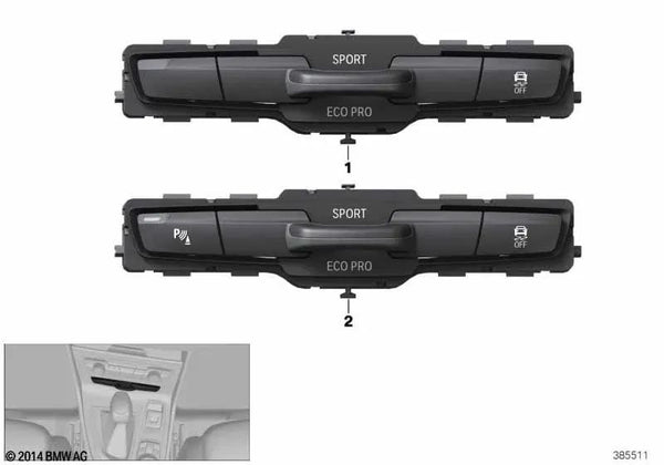 Interruptor Unidad de Control Consola Central para BMW Serie 2 F45, F45N, F46, F46N (OEM 61319323941). Original BMW.