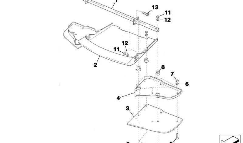 Placa de Spoiler Central para BMW E46, F30, F80 (OEM 51112485925). Original BMW