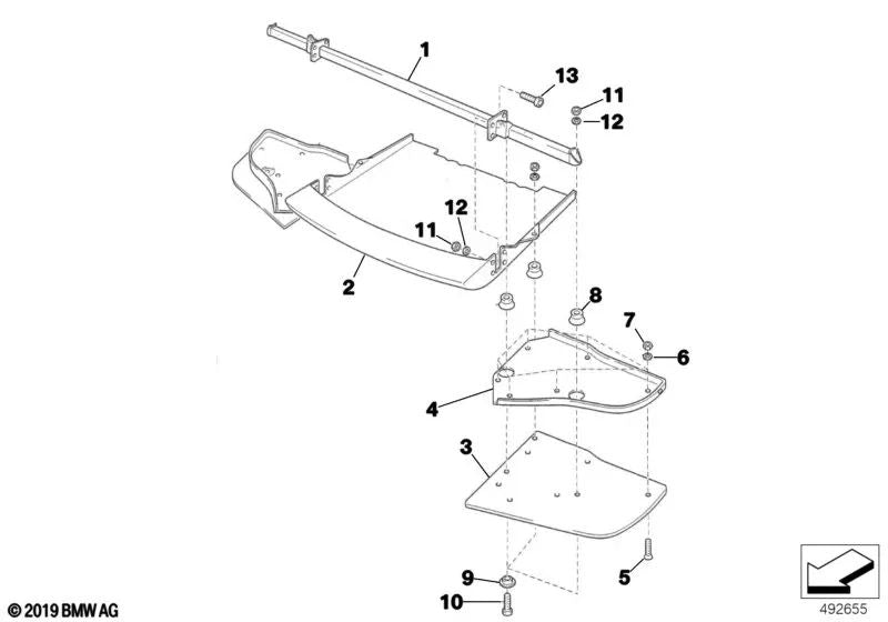 Refuerzo izquierdo para BMW (OEM 51002486005). Original BMW.