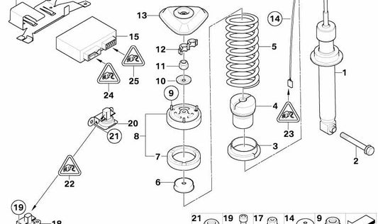 Resorte helicoidal trasero para BMW E64 (OEM 33532283413). Original BMW