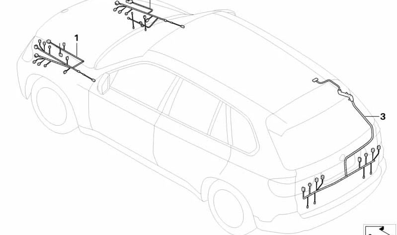 Juego de cables de reparación delantero derecho para BMW X5 E70 (OEM 61128780106). Original BMW