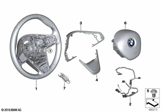 Volante Deportivo de Cuero para BMW F52, F45, F45N, F46, F46N, F48, F48N, F49, F49N, F39 (OEM 32306860357). Original BMW