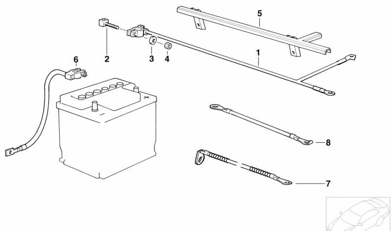 Cable Generador-Arranque para BMW Serie 3 E36 (OEM 12422245472). Original BMW.