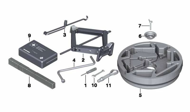 Bandeja de Almacenamiento Rueda de Repuesto para BMW X5 E70, F15, X6 E71, F16 (OEM 71106775773). Original BMW