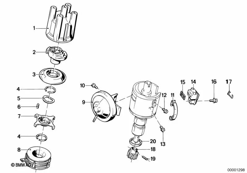 Vacuum regulator for BMW E21, E30, E12, E28 (OEM 12111277244). Genuine BMW