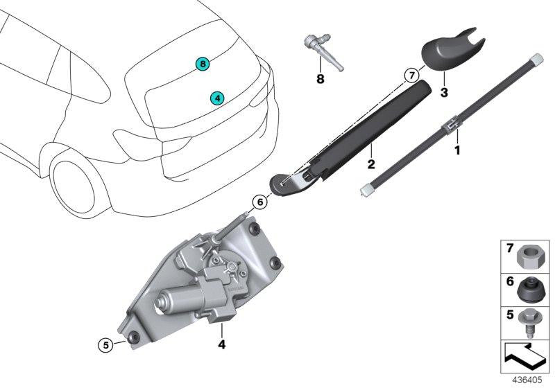 Brazo Limpiaparabrisas Luneta/Cristal Trasera/Trasero Para Bmw F48 . Original Recambios