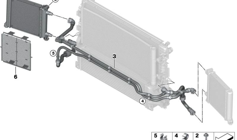 Rejilla protectora de radiador OEM 17119894814 para BMW F40, F44, F45, F46, F48, F39. Original BMW