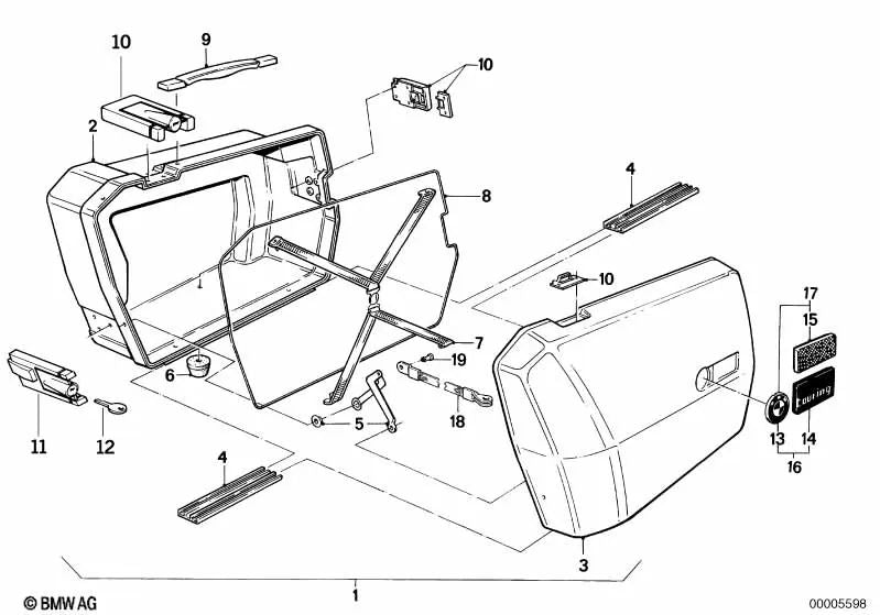 Manija para BMW R248 (OEM 46542300013). Original BMW