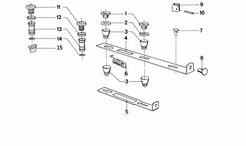 Clip de fijación OEM 51411870718 para BMW E21, E30, E46, E12, E28, E24, E23, E32, Z1. Original BMW.