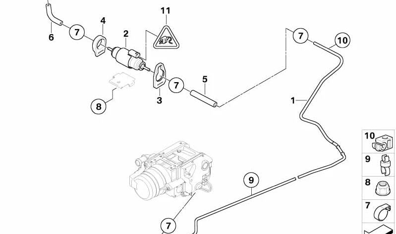 Fuel pump for BMW E81, E82, E87, E88, E90, E91, E92, E93, X1 E84, X5 E70, X6 E71 and MINI R55, R56, R57 (OEM 64126951678). Genuine BMW