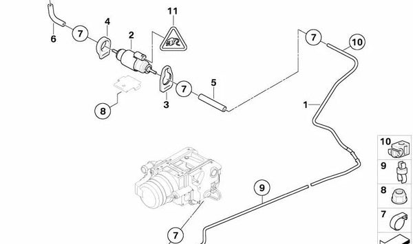 Tubo de combustible para BMW Serie 3 E90, E91, E92, E93, X5 E70, X6 E71 (OEM 64129229018). Original BMW