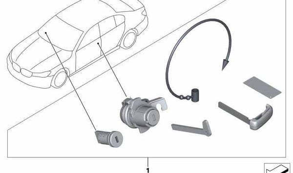 Juego de cierre codificado para BMW Serie 7 G11, G12 (OEM 51219878982). Original BMW