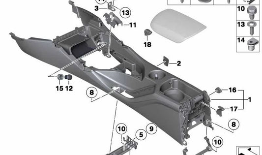 Consola central para BMW X1 E84 (OEM 51169285158). Original BMW