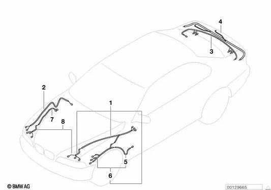 Juego de cables de reparación maletero para BMW E39 (OEM 61116936274). Original BMW.