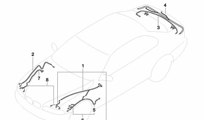 Conjunto de reparación de cableado del maletero para BMW E39 (OEM 61116907263). Original BMW