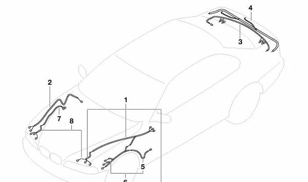 Conjunto de reparación de cableado del maletero para BMW E39 (OEM 61116907263). Original BMW