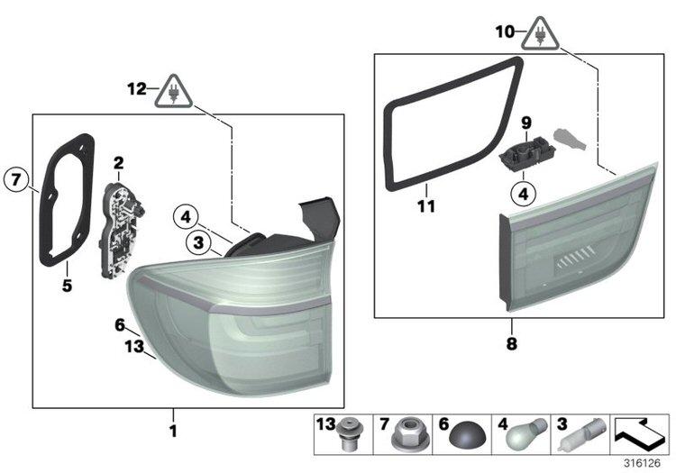 Luz/piloto Trasero Lado Interior Para Bmw E70. Original Recambios