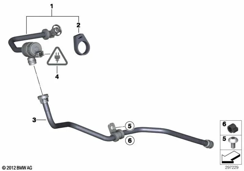 Línea de ventilación del tanque para BMW E82, E88, E90, E90N, E91, E91N, E92, E92N, E93, E93N (OEM 13907552773). Original BMW