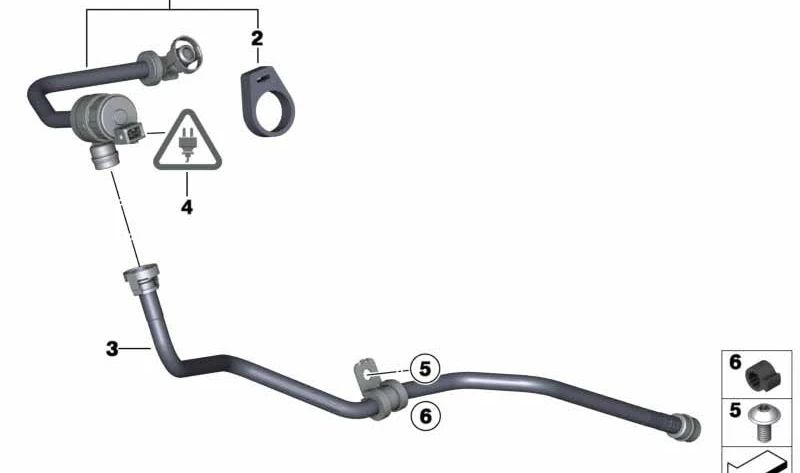 Tubería de ventilación del tanque para BMW E82, E88, E90N, E91N, E92N, E93N, E84 (OEM 13907636124). Original BMW