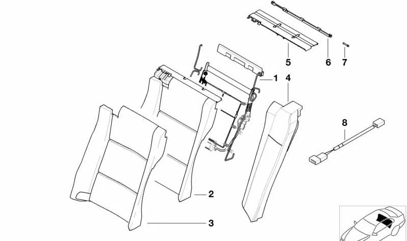 Clip para BMW E38 (OEM 52208197268). Original BMW