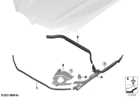 Left side seal for BMW X3 F97, F97N, X4 F98, F98N (OEM 51768075323). Original BMW.