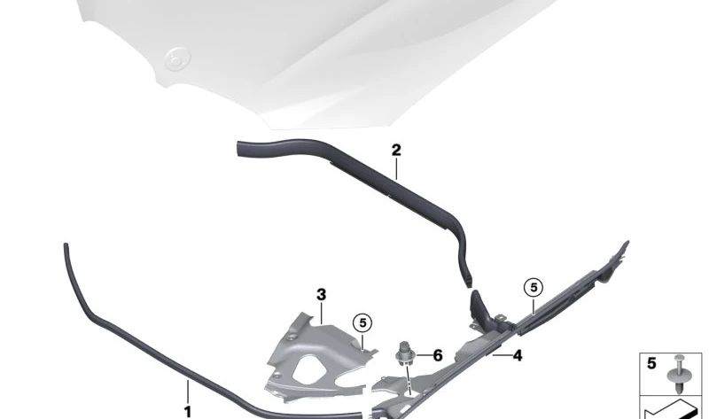 Junta do painel lateral direito OEM 51767397492 para BMW G01, G08, G02. BMW originais.